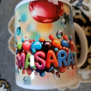 Multicolor Name Print Mug