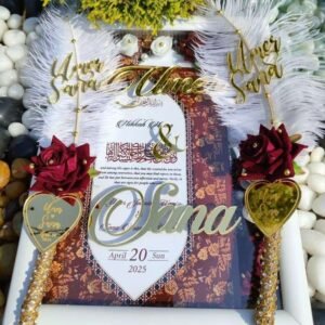 Customized Nikah Nama OR Saath Nama with Box Frame and 2 Pens – Timeless Keepsake